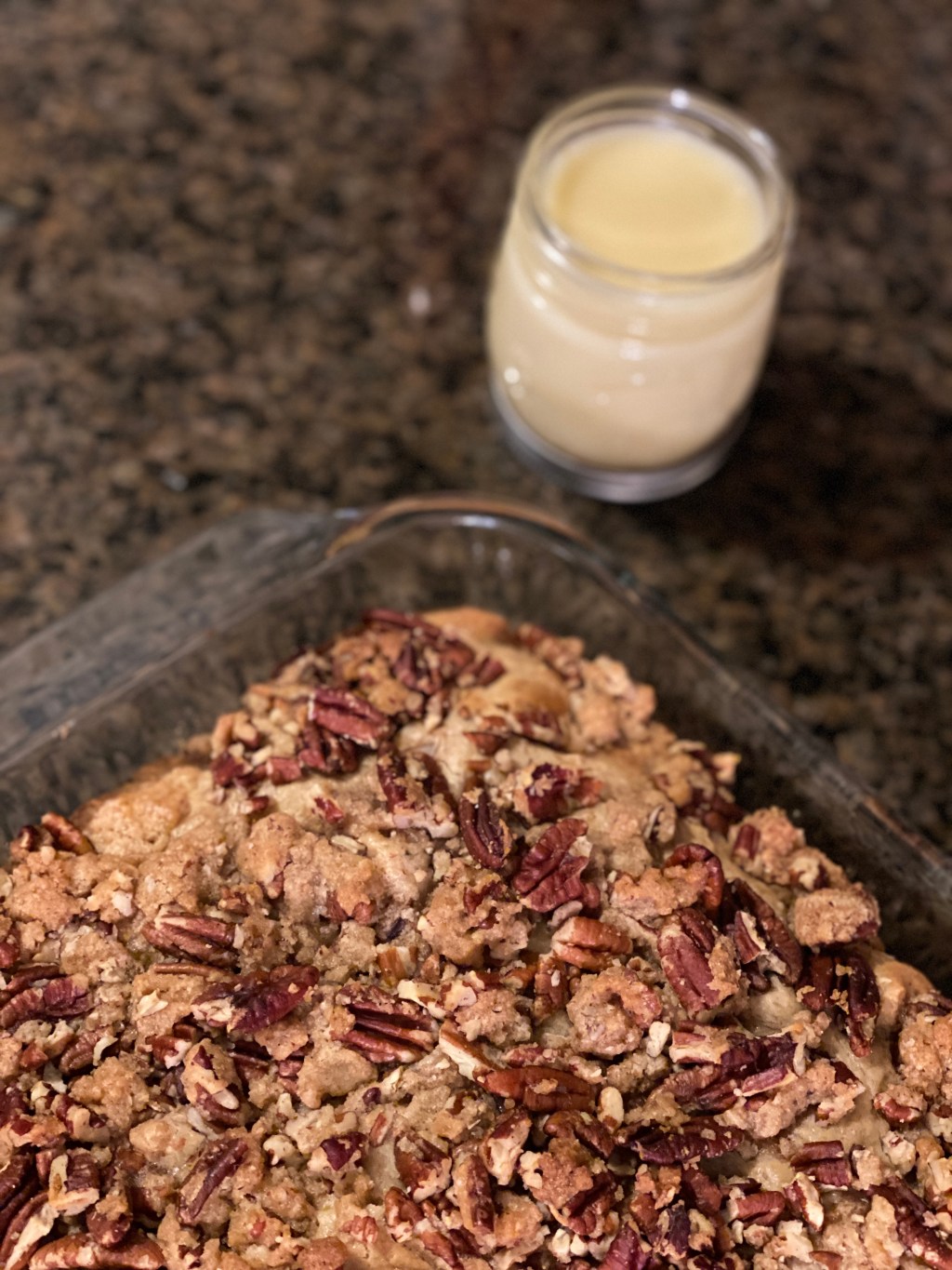 Bananas Foster Coffee Cake with Vanilla Rum&nbsp;Sauce